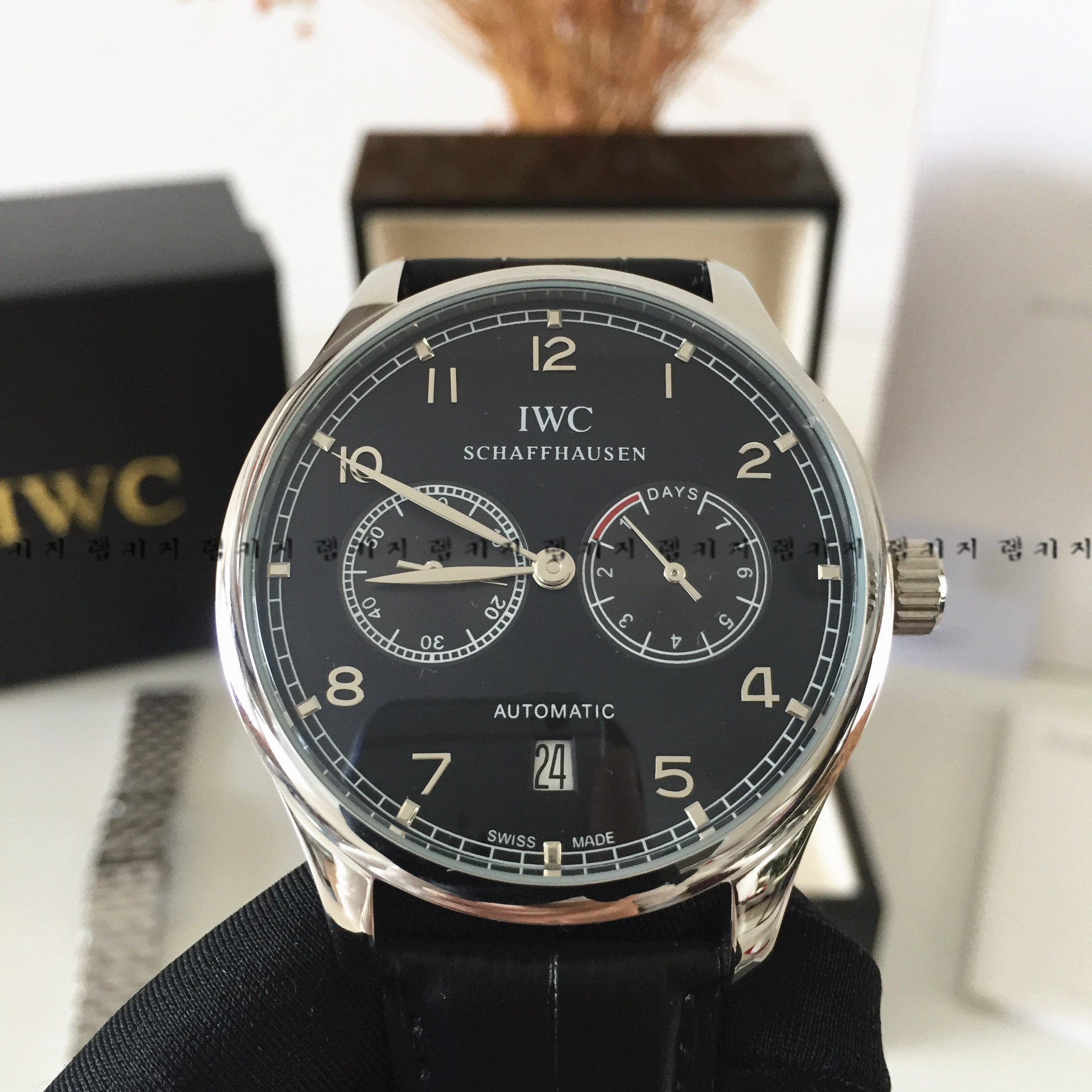 IWC 포르투기즈 7DAY 가죽시계 + 메탈스트랩